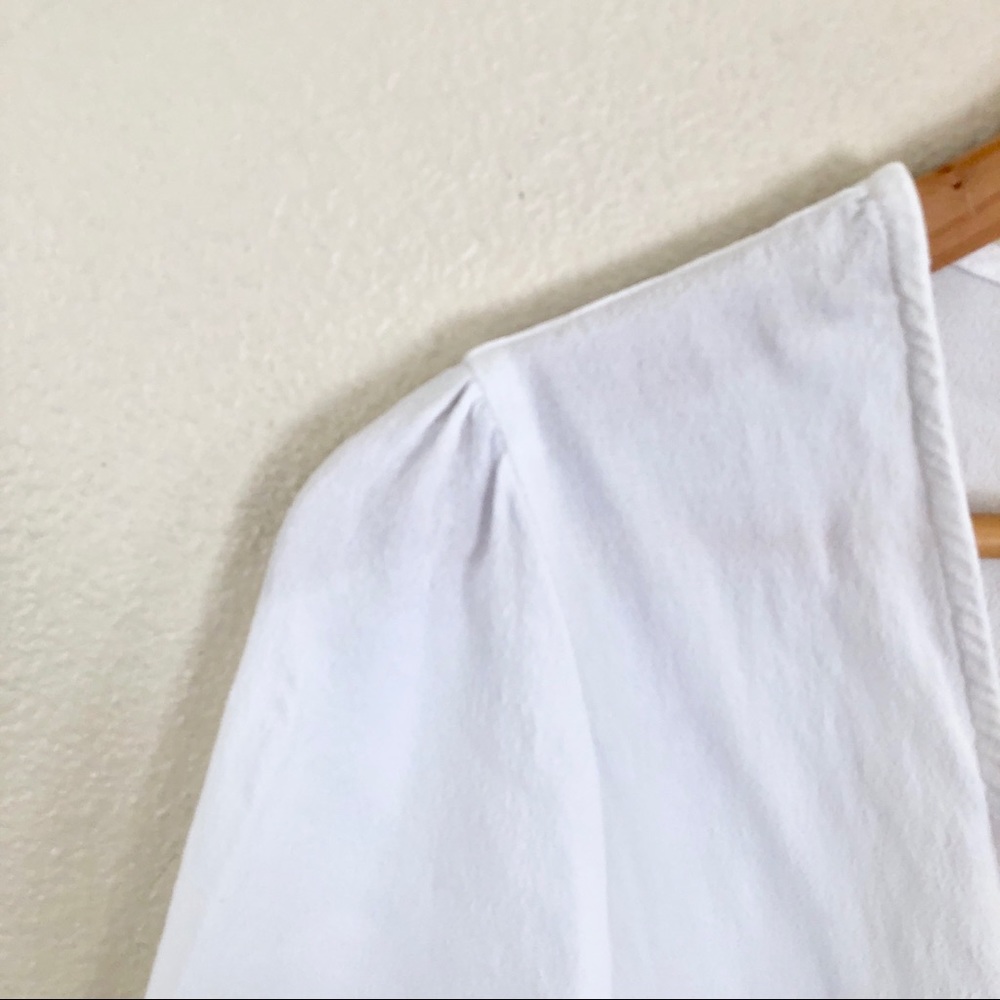 LOVERS + FRIENDS Surplice Wrap Long Sleeve Bodysuit in White - Picture 7 of 8